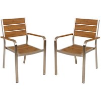 4x Holz Alu Stapelstuhl Veranda Stuhl Garten sessel Stuhl Stapelsessel stapelbar von HARMS