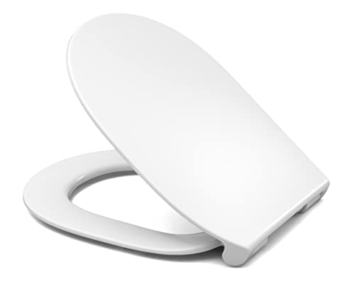 HARO 540784 Toilettensitz Tablas Slim (WC-Sitz weiß Alpin, mit Softclose + Takeoff, Sandwich, Flache Form, D-förmig, Deckel-/ Ringpuffer) von HARO