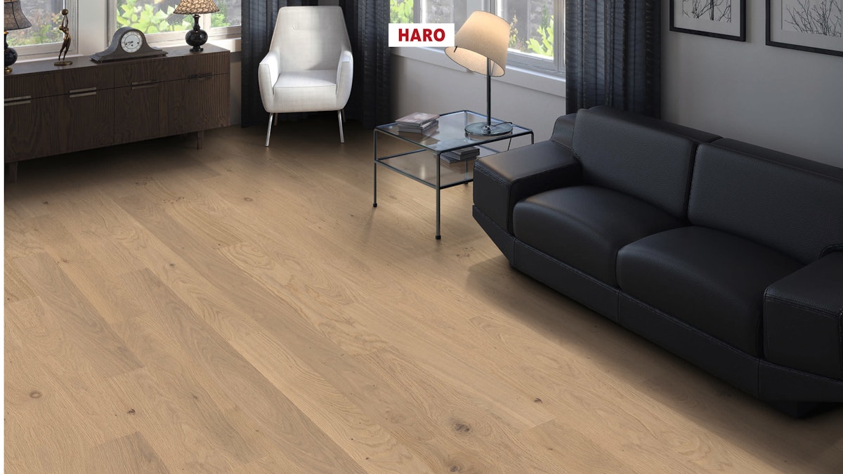 HARO Parkett 4000 Nut-Feder Landhausdiele Prestige Eiche lichtweiß Sauvage pD von HARO