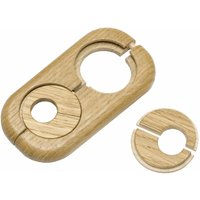 Heizkörperrosette (Doppelrosette) ø 3/8 mm 19/58 mm, Massivholz Eiche lackiert von HARO