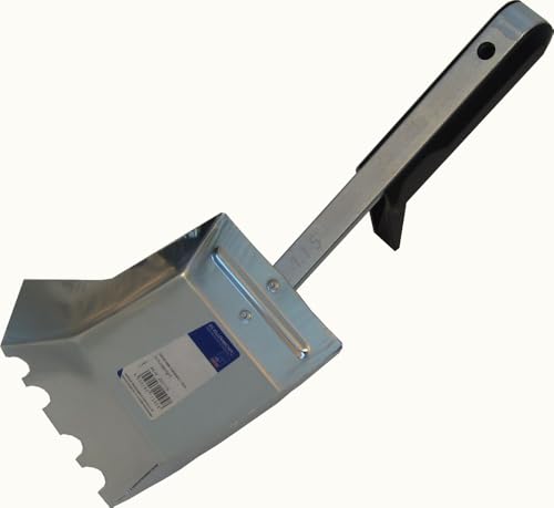 HAROMAC Kalksandstein Klebekelle 115 mm, verzinktes Stahlblech, Kunststoffgriff, Kübelschlaufe & Haken, Kleber auf Kalksandstein, Poren- und Gasbeton auftragen von HAROMAC