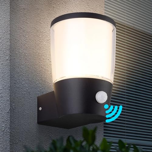 HARPER LIVING Außenwandleuchte IP54 Wetterfest, PIR-Sensor mit Tag/Nachtmodus, E27 Lampenfassung, LED kompatibel, [Energieklasse A+] von HARPER LIVING