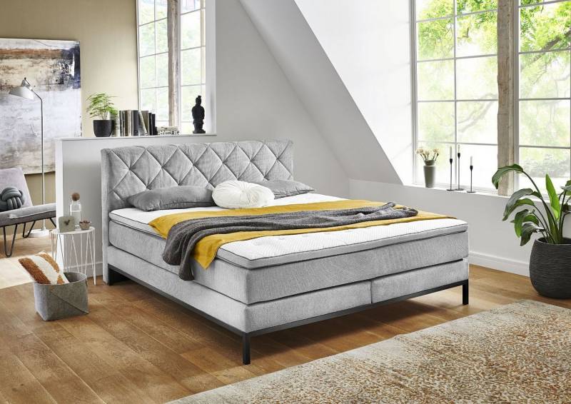 HARPER Boxspringbett Boxspringbett HARPER SYDNEY silber Box-Spring-Bett Doppelbett von HARPER