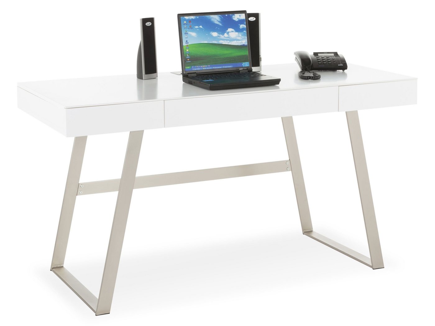 HARPER Schreibtisch Schreibtisch HARPER MOON (BHT 140x75x60 cm) BHT 140x75x60 cm weiß von HARPER