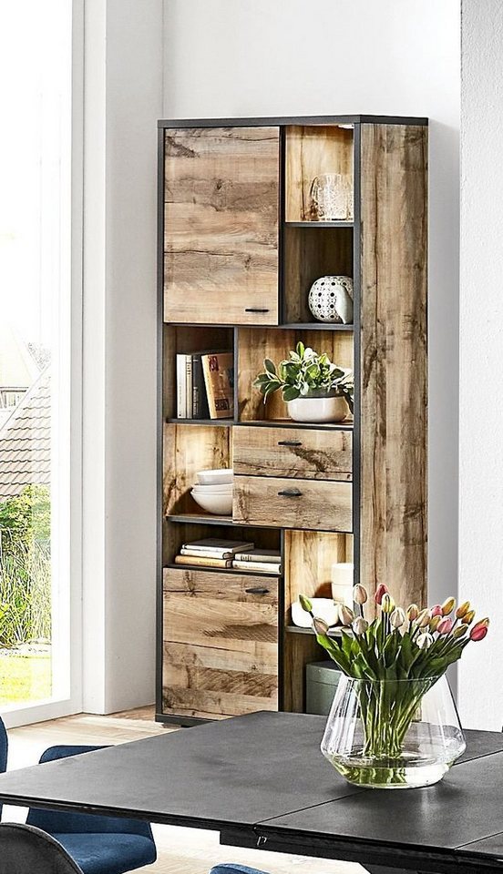 HARPER Vitrine Vitrine HARPER IMPERIA BHT 86x208x37 cm braun Glasschrank von HARPER
