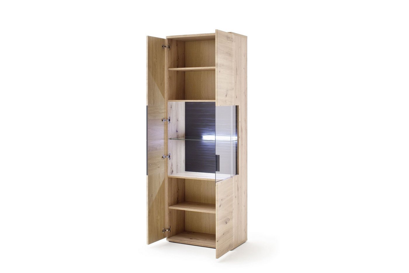 HARPER Vitrine Vitrine HARPER MADANG BHT 70x198x37 cm braun Glasschrank von HARPER