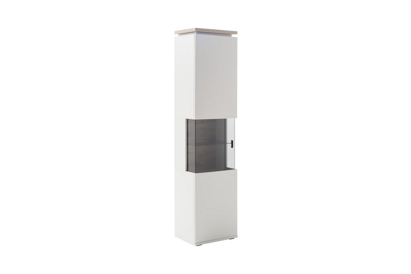 HARPER Vitrine Vitrine HARPER MANAGUA BHT 50x207x37 cm weiß Glasschrank von HARPER