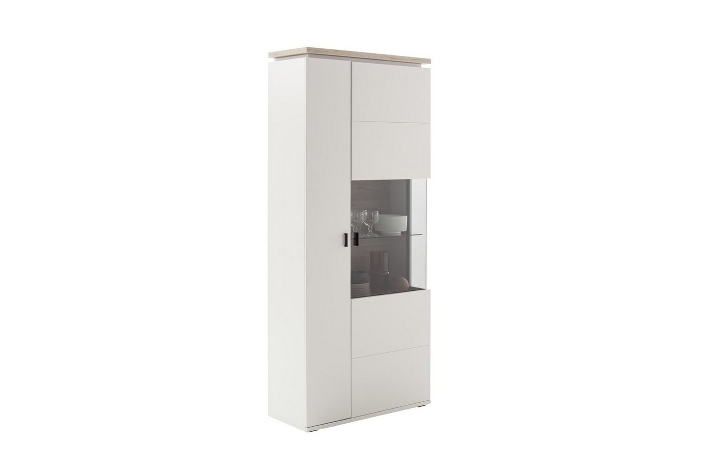 HARPER Vitrine Vitrine HARPER MANAGUA BHT 90x207x37 cm weiß Glasschrank von HARPER