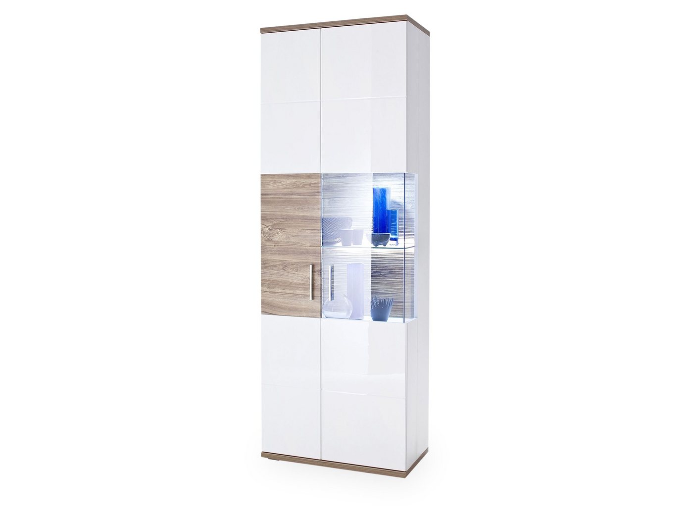 HARPER Vitrine Vitrine HARPER MARADI BHT 70x199x37 cm weiß Glasschrank von HARPER