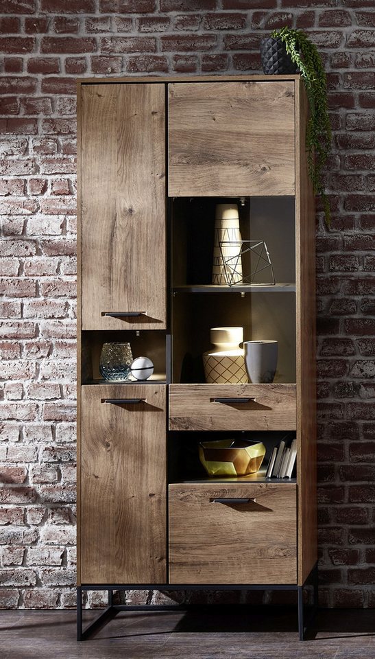 HARPER Vitrine Vitrine HARPER WAKEFIELD BHT 79x196x38 cm braun Glasschrank von HARPER