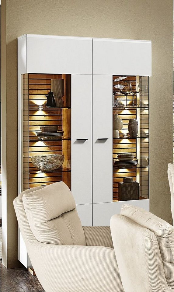 HARPER Vitrine Vitrine HARPER WENTWORTH BHT 98x190x40 cm weiß Glasschrank von HARPER