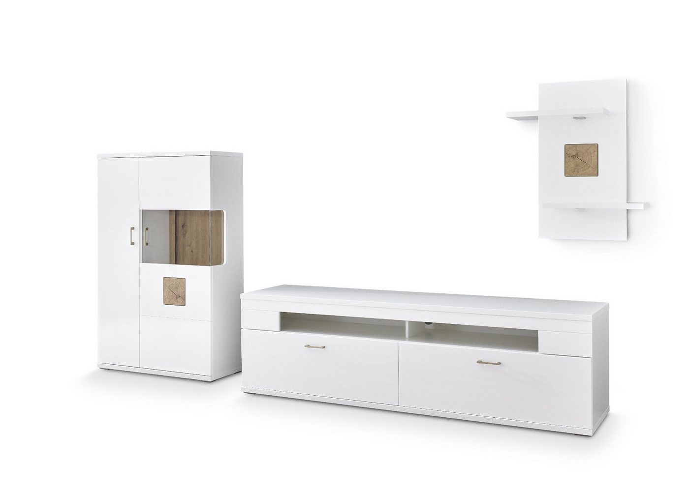 HARPER Wohnwand Wohnwand HARPER ISERLOHN BHT 317x171x50 cm weiß Anbauwand von HARPER