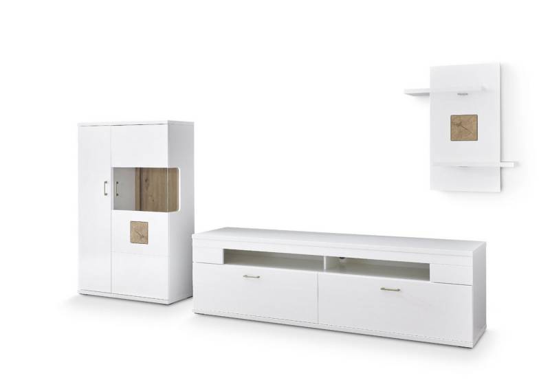 HARPER Wohnwand Wohnwand HARPER ISERLOHN BHT 317x171x50 cm weiß Anbauwand von HARPER