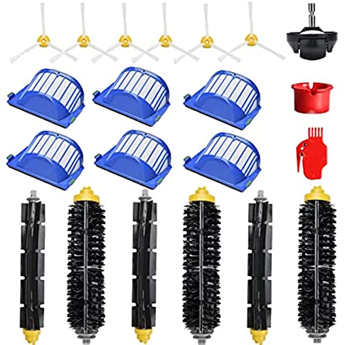 Harpra Ersatz-Zubehör-Set ist kompatibel mit iRo-bot Roo-mba 600 Serie 614 615 621 671 697 698 650 651 660 690 Roller Brush Filter Seitenbürste von Harpra