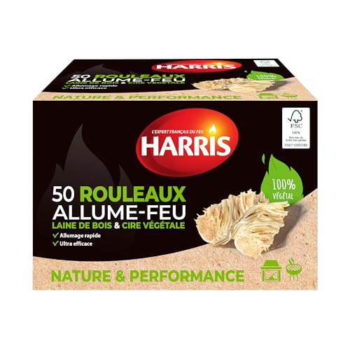 HARRIS - 50 Rollen Anzünder – 100% natürlich – Holzwolle & Wachs – schnelles Anzünden – hocheffizient – wiederverschließbare Kartonhülle – FSC-Holz 50 Stück HARRIS - 50 Rollen Anzünder – 100% natürlich – Holzwolle & Wachs – schnelles Anzünden – hocheffizient – wiederverschließbare Kartonhülle – FSC-Holz 50 Stück von HARRIS