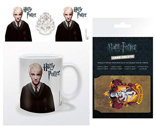 Harry Potter, Draco Malfoy Foto-Tasse Kaffeetasse (9x8 cm) + 1 EC-Kartenhülle Kartenetui Für Fans Und Sammler (10x7 cm) von Harry Potter