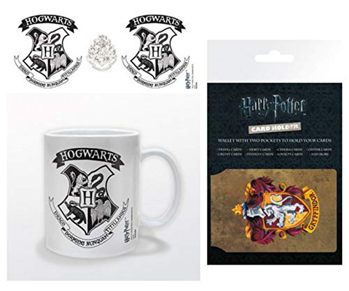 Harry Potter, Hogwarts Wappen, Schwarz-Weiß Foto-Tasse Kaffeetasse (9x8 cm) + 1 EC-Kartenhülle Kartenetui Für Fans Und Sammler (10x7 cm) von Harry Potter