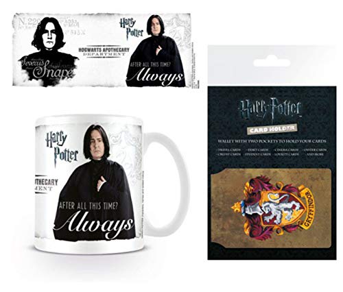 HARRY POTTER, Nach All Dieser Zeit, Immer, Severus Snape Foto-Tasse Kaffeetasse (9x8 cm) + 1 EC-Kartenhülle Kartenetui Für Fans Und Sammler (10x7 cm) von Harry Potter