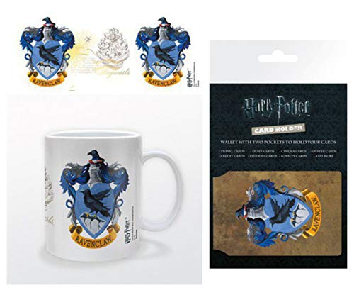 Harry Potter, Ravenclaw-Wappen Foto-Tasse Kaffeetasse (9x8 cm) + 1 EC-Kartenhülle Kartenetui Für Fans Und Sammler (10x7 cm) von Harry Potter