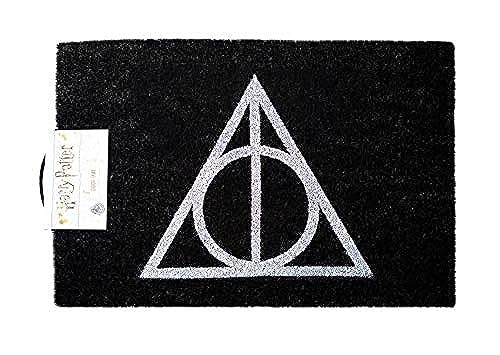 Harry Potter Fußmatte Deathly Hallows schwarz, aus Kokosfaser, Unterseite aus PVC. von Harry Potter