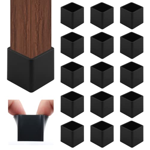 HARSKIYER 16 schwarze Stuhlbeinkappen, 20 x 20 mm, Gummi, quadratische Füße, Möbel, Tisch, Stuhlbeine, Fußabdeckungen, Fußpolster, Bodenschoner HARSKIYER 16 schwarze Stuhlbeinkappen, 20 x 20 mm, Gummi, quadratische Füße, Möbel, Tisch, Stuhlbeine, Fußabdeckungen, Fußpolster, Bodenschoner von HARSKIYER