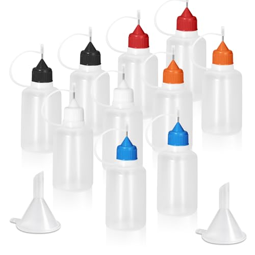 HARSKIYER 30 ml Präzisionsspitzen-Applikator-Flasche, 5 Farben, feine Nadelspitze, Quetschflaschen mit 2 Mini-Trichtern, feiner Linienapplikator mit auslaufsicheren Kappen für Heimwerker, Farbe HARSKIYER 30 ml Präzisionsspitzen-Applikator-Flasche, 5 Farben, feine Nadelspitze, Quetschflaschen mit 2 Mini-Trichtern, feiner Linienapplikator mit auslaufsicheren Kappen für Heimwerker, Farbe von HARSKIYER