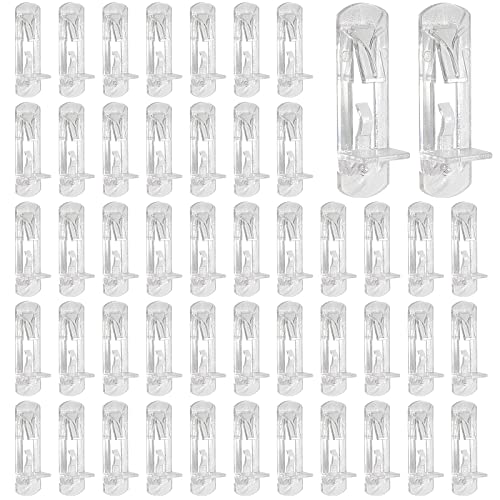 HARSKIYER 50 Stück 6 mm transparente Kunststoff-Verriegelungsklammern, selbstsichernde Regalstützstifte, 6 mm Durchmesser Loch x 1,9 cm Dicke, Regal-Clips, transparente Regalhalterungen für Regale von HARSKIYER