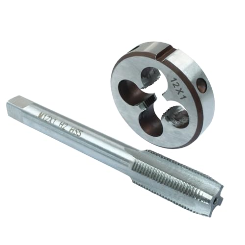HARSKIYER M12 x 1 metrisches Gewindebohrer-Set HSS Maschinengewindebohrer Schneideisen-Set, M12 x 1 mm Rechtsgewindebohrwerkzeug HARSKIYER M12 x 1 metrisches Gewindebohrer-Set HSS Maschinengewindebohrer Schneideisen-Set, M12 x 1 mm Rechtsgewindebohrwerkzeug von HARSKIYER