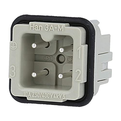 09200032611 Harting Han 3A Stifteinsatz (M) Schraubanschluss, 3-polig+PE 230V/400V, 10A - 1 Stück von HARTING