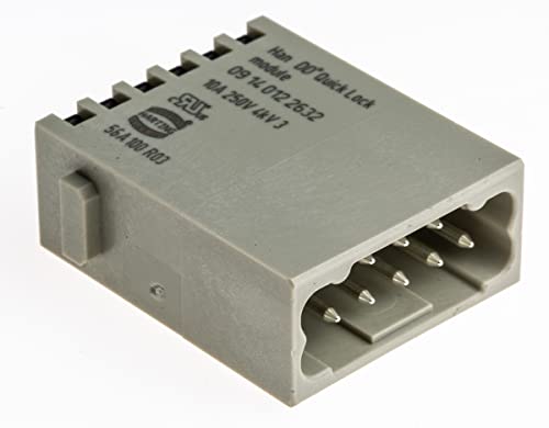 HARTING Han-Modular Robustes Power Steckverbinder-Modul, 12-polig 10A Stecker, Schnellverriegelungsmodul von HARTING