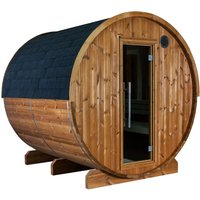 Sentiotec Kaski 220 Panorama Fasssauna Außensauna aus Thermo-Kiefer Ø 220 x 220 cm Sentiotec Kaski 220 Panorama Fasssauna Außensauna aus Thermo-Kiefer Ø 220 x 220 cm von HARVIA