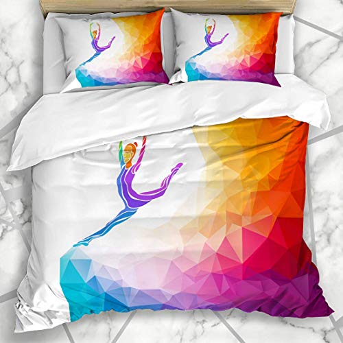 HARXISE Bettwäsche - Bettwäscheset Aerobic-kreativer gymnastischer Mädchen-Turner Slim Sports Recreation gesunder Person Abstract Design Mikrofaser weich dreiteilig135*200 HARXISE Bettwäsche - Bettwäscheset Aerobic-kreativer gymnastischer Mädchen-Turner Slim Sports Recreation gesunder Person Abstract Design Mikrofaser weich dreiteilig135*200 von HARXISE
