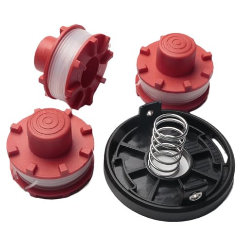 HARY 3405096 Fadenspulen Ersatzfadenspule, für Einhell GE-CT 36/30Li E Rasentrimmer，Kompatibel mit einhell rasentrimmer ersatzspule，für einhell trimmer.(3 Ersatzspulen + 1 Trimmerabdeckung + 1 Feder) von HARY