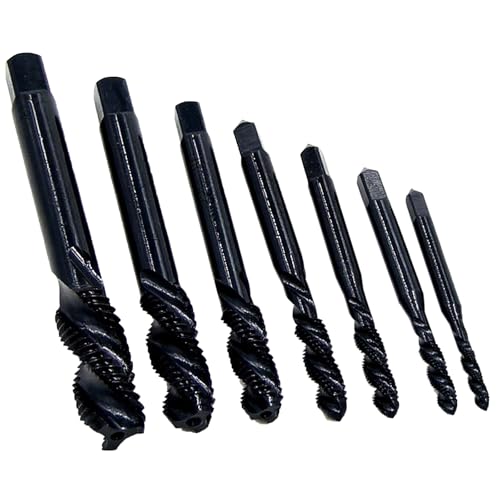 HARY 7-teiliges Gewindebohrer Set | HSS 6542 Spiralnut-Gewindeschneider M3-M12 | Maschinengewindebohrer mit Nitridbeschichtung für Metall & Holz | Inkl. Aufbewahrungsbox HARY 7-teiliges Gewindebohrer Set | HSS 6542 Spiralnut-Gewindeschneider M3-M12 | Maschinengewindebohrer mit Nitridbeschichtung für Metall & Holz | Inkl. Aufbewahrungsbox von HARY