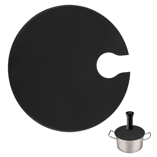 HARY Sous Vide Silikondeckel Sous Vide Behälter Passend für Töpfe bis 11" Verhindert Wasserverdunstung und Bewahrt Den Geschmack Der Brühe (black) von HARY