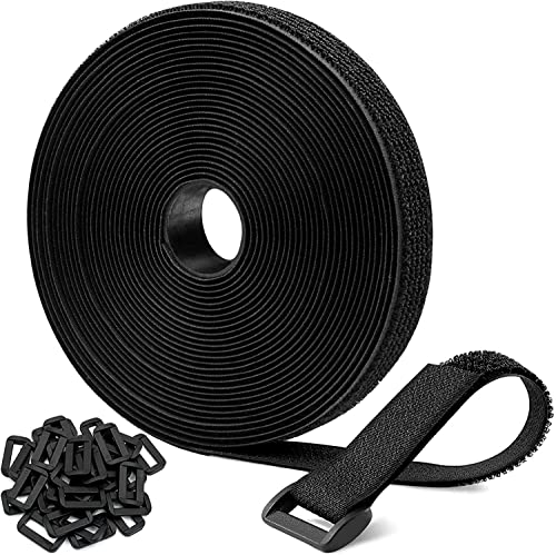 HASA zone Klettband Kabelbinder Rolle Klettverschluss Band Schwarz (8M*2cm) von HASA zone