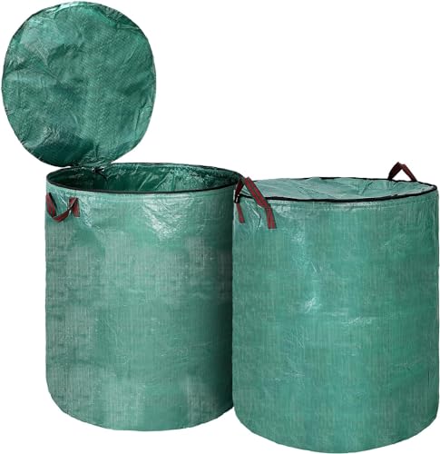 HASA zone Gartenabfallsack Stabil mit Deckel, 2x300L Gartensack Laubsack für Gartenabfälle von HASA zone