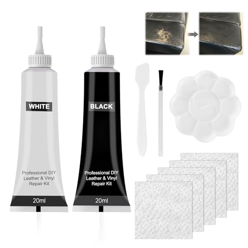 HASAIKA® Leder Kratzer Reparatur Paste, 2 Stück Lederreparaturset zum Reparieren von Rissen in Möbeln, Sofa, Jacke, Bootssitz, (Weiß und Schwarz) von HASAIKA