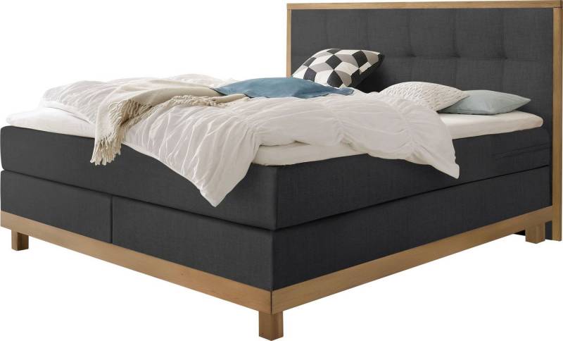 HASENA Boxspringbett Chalet, Boxspringbett, Kopfteil in massiver Eiche, Eichenrahmen mit Füssen von HASENA