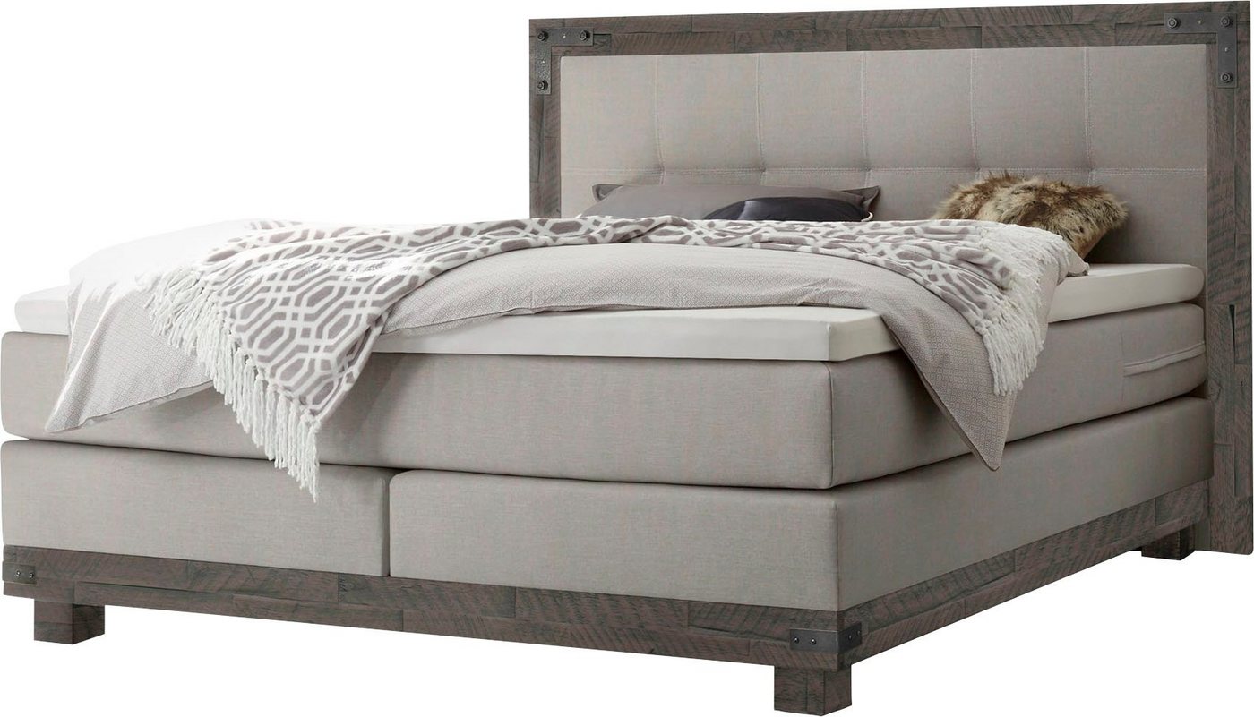 HASENA Boxspringbett Chicago, im Vintagelook mit Punktsteppung im Kopfteil, Massivholz-Umrandung HASENA Boxspringbett Chicago, im Vintagelook mit Punktsteppung im Kopfteil, Massivholz-Umrandung von HASENA