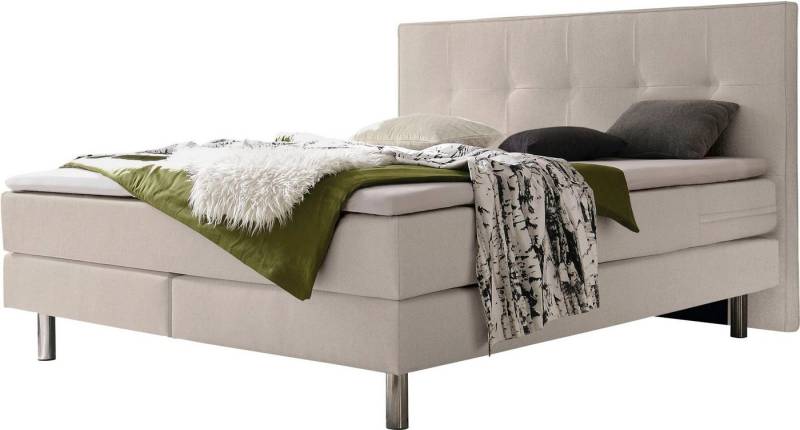HASENA Boxspringbett Fleur, Boxspringbett, runde Chromfüsse, weiche Bezüge mit feinen Ziernähten von HASENA