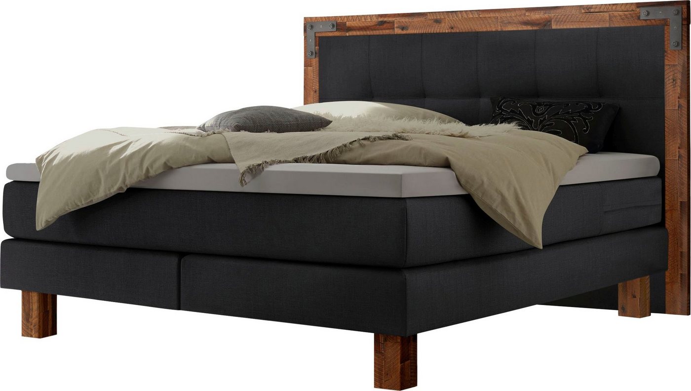 HASENA Boxspringbett Memphis, im Vintagelook, Massivholz-Umrandung, Tonnentaschen-Federkernmatratze HASENA Boxspringbett Memphis, im Vintagelook, Massivholz-Umrandung, Tonnentaschen-Federkernmatratze von HASENA