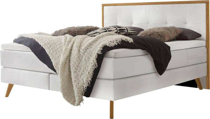 HASENA Boxspringbett Nordic, modernes Design, Nordic Bett, gestepptes Kopfteil, Eichenholz von HASENA
