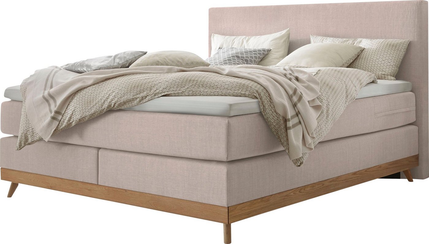 HASENA Boxspringbett Scandia, Boxspringbett, gepolstertes Kopfteil, Scandi Look, Füsse Eiche bianco von HASENA