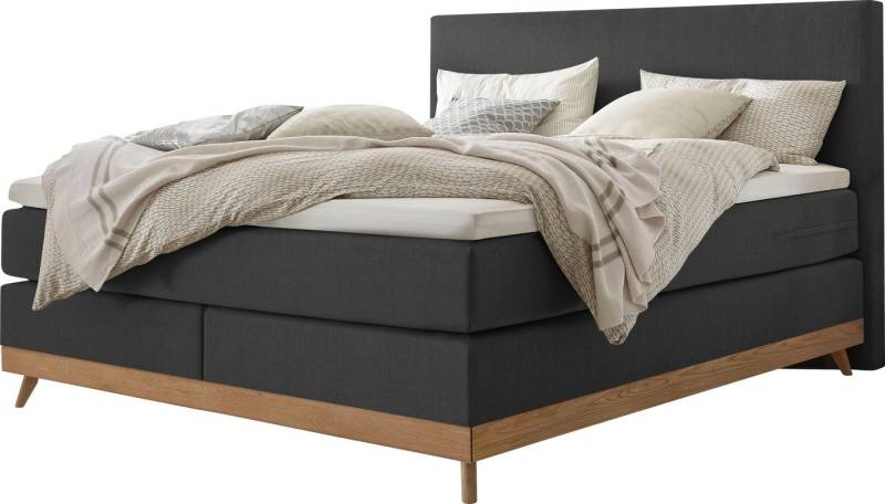 HASENA Boxspringbett Scandia, Boxspringbett, gepolstertes Kopfteil, Scandi Look, Füsse Eiche bianco von HASENA