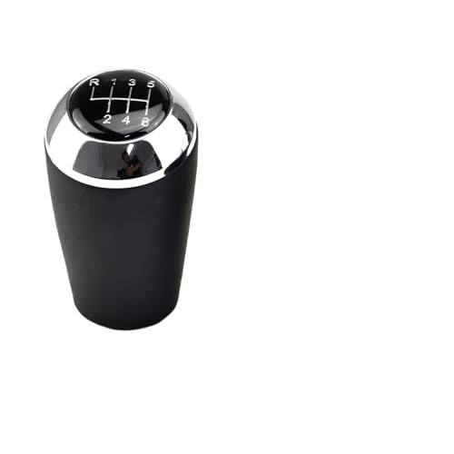 HASGTFM 5/6-Gang-Schaltknauf, passend for MAZDA 3 BK BL 5 CR CW 6 II GH CX-7 ER MX-5 NC III MT Lederhebelarm-Stick Headball-Zubehör(Silver 6 Speed A) von HASGTFM