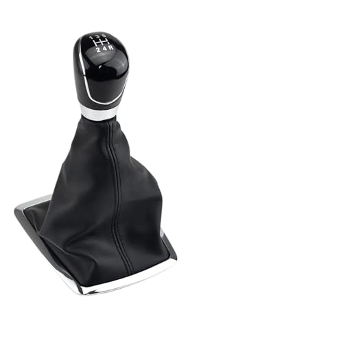 HASGTFM 5/6-Gang-Schaltknauf Hebel Handball passend for Ford Fit for Focus 2 MK2 FL C-MAX 2006–2011 MK3 MK4 MK7 Galaxy Gamasche Kofferraum Lederbezug(5 Speed-Black-A) von HASGTFM