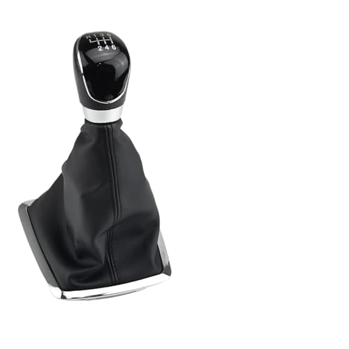 HASGTFM 5/6-Gang-Schaltknauf Hebel Handball passend for Ford Fit for Focus 2 MK2 FL C-MAX 2006–2011 MK3 MK4 MK7 Galaxy Gamasche Kofferraum Lederbezug(6 Speed-Black-A) von HASGTFM