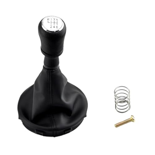 HASGTFM 5/6 Gang passend for VW for Volkswagen Transporter T5 .1 T6 Gp 2003–2011 Schalthebel Schaltknauf Ledermanschette Kofferraumabdeckung Auto-Styling(6 Speed-Silver) von HASGTFM