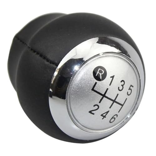 HASGTFM 5/6 geschwindigkeit Auto Schaltknauf Hebel Shifter Stick Handball Fit for Toyota for Corolla RAV4 Avensis Yaris Verso auris Aygo(Silver 6 Speed) von HASGTFM